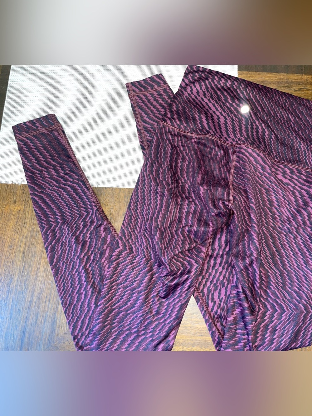 Lululemon Align High Rise Leggings Size 4 Purple Black Geometric Print